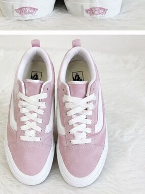 Vans Women's Low-Top Sneakers in Light Pink and White